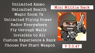 Mini Militia v3047 unlimited hack 2017  No Root [upl. by Betty242]