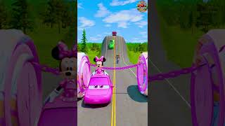 🚀Comical Cars🚗 amp Quirky Rides Tackle 2 Bollards Barbie🩷 and a Huge Chain in BeamNGdrive [upl. by Ardnaid]