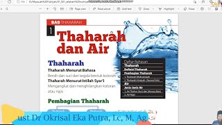 Bab Thaharah  ust Dr H Okrisal Eka Putra Lc M Ag [upl. by Cleveland]