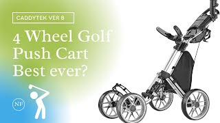 CaddyTek Explorer V8 SuperLite 4 Wheel Golf Push Cart Review My Pros amp Cons of This 4 Wheel Push [upl. by Sitruk]