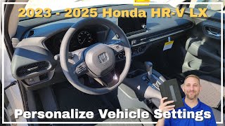 2023  2025 Honda HRV LX Vehicle Settings 2024 [upl. by Niras]