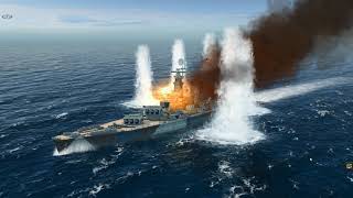 USS North Carolina Vs DKM Hutten Atlantic Fleet [upl. by Claus]