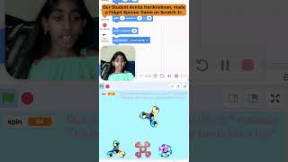 Our student makes a fidget spinner game on scratch jr coding game onlinegames [upl. by Enelrae]