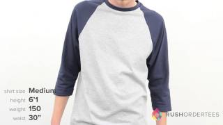 Anvil 2184  Heavyweight Raglan 34Sleeve TShirt  RushOrderTees [upl. by Akcira]