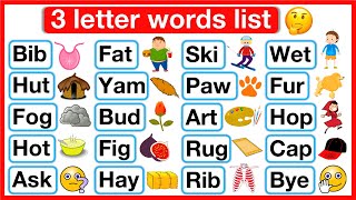 3 Letter Words List 🤔  Phonics lesson 4  Reading Words Lesson  Learn with examples [upl. by Braca122]