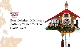 Beer Drinker amp Dancers Battery Chalet Cuckoo Clock 35cm By TRENKLE [upl. by Uhthna]