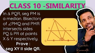 In ∆ PQR seg PM is a median Prove  seg XY II side QR [upl. by Peper563]