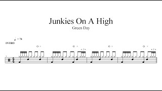 Green Day  Junkies On A High  Drum Sheet Music [upl. by Asreht]