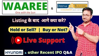 Waaree Energies IPO Listing Live 🔴 Support  Waaree IPO Hold or sell  Deepak Builders IPO amp Other [upl. by Wadsworth]