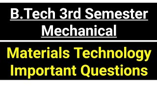 Material technology important questions  rgpv material technology important questions [upl. by Bruns]