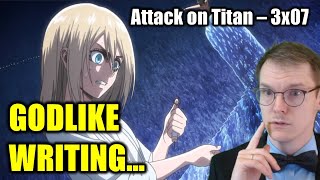 CHARACTERS ON FIRE SO GOOD  GERMAN watches Attack on Titan 3x07  BLIND REACTANALYSIS [upl. by Imer939]