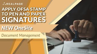 Apply OFSA Stamp to Pen and Paper Signatures [upl. by Dicky]