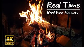 🔥Real Fireplace Burning No Loop 4K UHD Real Time amp Real Sounds for your Sleep or Relaxation [upl. by Nnaytsirk]