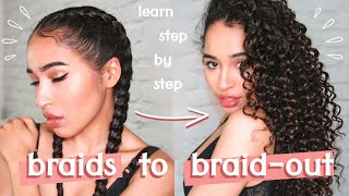 BADDEST BRAIDS amp BRAIDOUT Tutorial ✨HOW TO BRAID ON NATURAL HAIR [upl. by Gustin471]