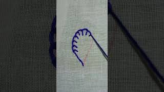 Simple leaf design hand embroidery stitch basic stitch short [upl. by Schilling825]