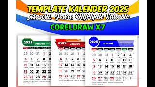 DOWNLOAD GRATIS TEMPLATE KALENDER 2025 CDR EDITABLE LENGKAP JAWA amp HIJRIYAH ISLAM [upl. by Lyns]