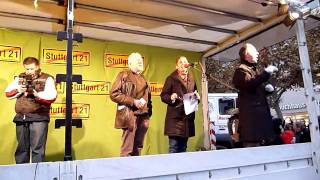 Helga StöhrStrauch und Gangolf Stocker eröffnen die 50 Montagsdemo gegen Stuttgart 21 [upl. by Shane]