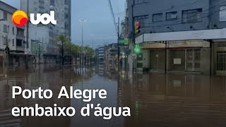 Porto Alegre fica embaixo dágua após chuvas Guaíba passa de 5 metros [upl. by Harhay]