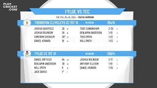 Fylde CC 1st XI v Thornton Cleveleys CC 1st XI [upl. by Airotkciv]