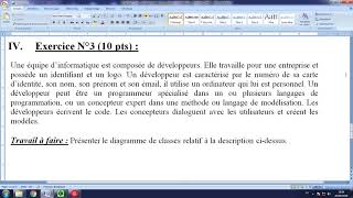 Vidéo 4 Diagramme de classe Exercice 3  EFM 2015 2016 [upl. by Nosnev]