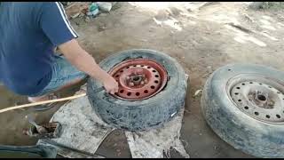 Manual Vulcanizing Changing Tubeless Tire [upl. by Candyce]