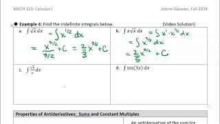 49 Antiderivatives and the Indefinite Integral Example 4 [upl. by Base]