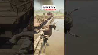 Bull vs train 😮 Rdr2 game shorts youtubeshorts [upl. by Cher11]