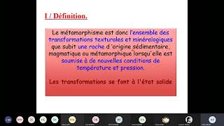 Séance 4 Géodynamique interne Métamorphisme et roches métamorphiques [upl. by Uzziel]