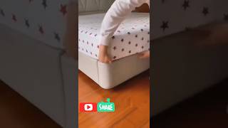 Bedsheets corner folding hack❤️ shorts viralshort badsheet hacks [upl. by Ecnarret]