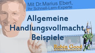 Allgemeine Handlungsvollmacht Beispiele [upl. by Pantin]