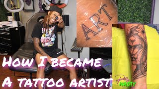 HOW I BECAME A SELF TAUGHT TATTOO ARTIST  MY TATTOO JOURNEY [upl. by Anilorac]