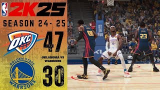 OKLAHOMA CITY THUNDER vs GOLDEN STATE WARRIORS  SEASON 20242025  NBA 2K25 [upl. by Anahgem]