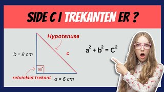 Pythagoras’ læresætning  Hvordan regner man hypotenusen ud [upl. by Wickman]