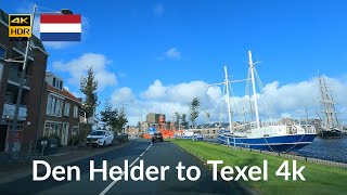 Driving from Den Helder to Texel  Ferry Crossing  4K Scenic Drive  The Netherlands [upl. by Etireuqram701]