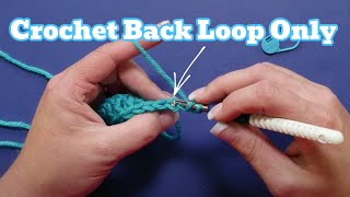 Beginner Crochet Stitches  Crochet Back Loop Only BLO or TBL [upl. by Rundgren370]