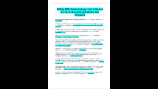 RELIAS RN PHARMACOLOGY TEST A RELIAS ACTUAL EXAM WITH QUESTIONS AND ANSWERS PDF [upl. by Kcirret129]