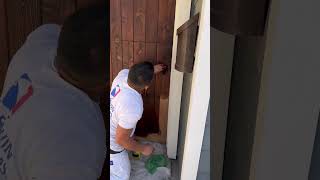 How to restain a wood garage door [upl. by Llirred]