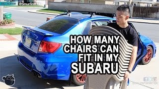 How many Chairs and other Crap Can I Fit in my Subaru  2011 Subaru WRX [upl. by Enidlarej]