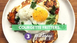 Courgette Fritters with halloumi and chilli jam  GastroGays  Six OClock Show [upl. by Gorlin]