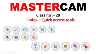 Mastercam  quick access tools class no  29 [upl. by Odlanir205]