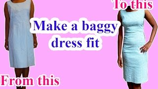 DIY clothes  How to make a dress fit tighterRemakes [upl. by Scarface795]