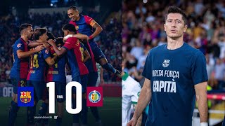 LEWANDOWSKI SCORES AS FC BARCELONA DEFEAT GETAFE 10 BARCA WIN 77 IN LA LIGA  REACTION [upl. by Lilithe]