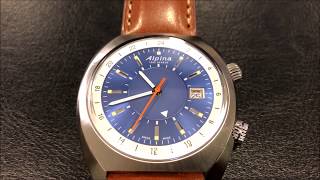 Unboxing of the Alpina Startimer Pilot Heritage GMT Reference AL 555LNS4H6 Sunset Blue [upl. by Jac932]