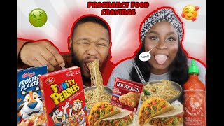 Trying My GIRLFRIENDS pregnancy FOOD CRAVINGS Mukbang Bad Idea [upl. by Yob]