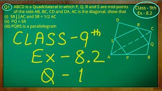 Class  9th  Quadrilaterals  Ex 82 Q no 1 solved ncert cbse [upl. by Huan]