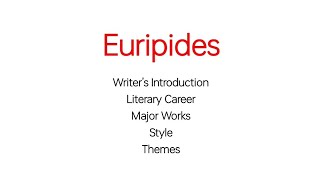 Euripides Writers Introduction Major Works Style and Themes in Hindi Urdu [upl. by Nnyletak]