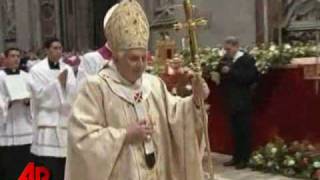 Raw Video Pope Knocked Down at Christmas Mass [upl. by Ledua]