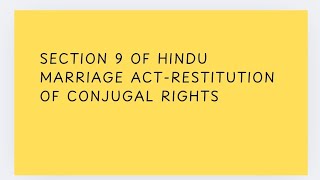 A person can file a petition under Section 9 of the Hindu Marriage Act [upl. by Nette]