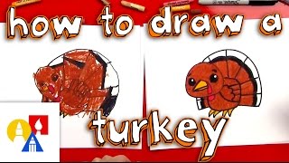 How To Draw A Cartoon Turkey [upl. by Sessylu]