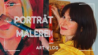 Porträt malen  Frauenporträt  Kunst Vlog [upl. by Fleisig]